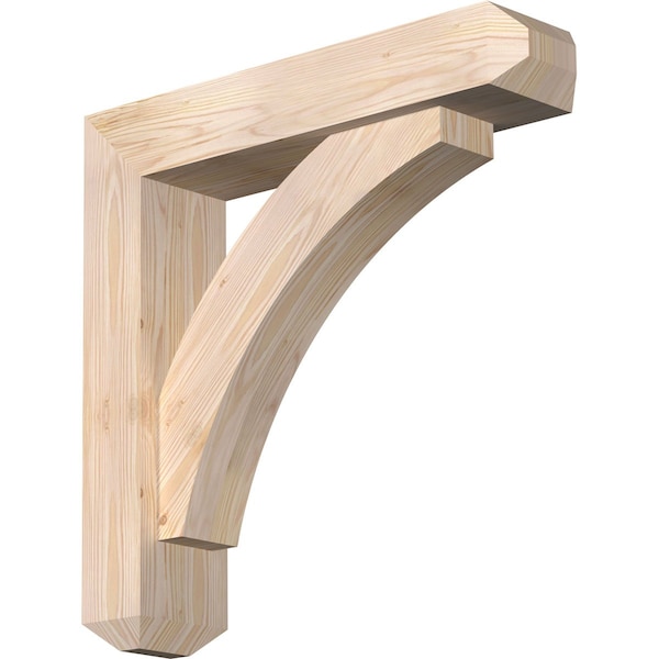 Ekena Millwork Thorton Craftsman Smooth Bracket w/ Offset Brace, Douglas Fir, 5 1/2"W x 24"D x 24"H BKT0604X24X24THR04SDF - main